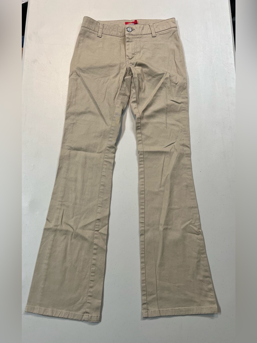 Dickies Women’s Size 1 Khaki Bootcut Flare Work Pants Tan